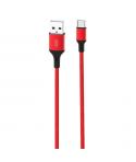 XO Cable USB A Macho a Tipo C - 2.4A - Carga + Transmision de Datos Alta Velocidad - 1m - Color Rojo