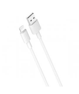 XO Cable USB-A Macho a Lightning - Carga + Transmision de Datos Alta Velocidad - 2.4A - 1m - Color Blanco