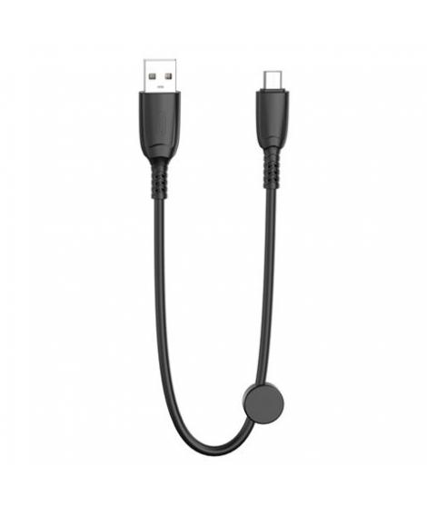 XO Cable NB247 Carga Rapida USB - Micro USB - 6A - 25cm con Clip - Color Negro