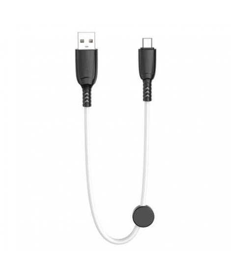 XO Cable NB247 Carga Rapida USB - Micro USB - 6A - 25cm con Clip - Color Blanco