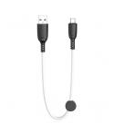 XO Cable NB247 Carga Rapida USB - Micro USB - 6A - 25cm con Clip - Color Blanco