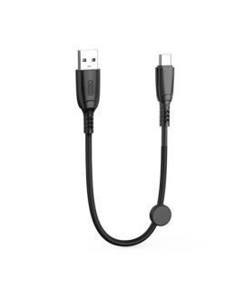 XO Cable NB247 Carga Rapida USB - Tipo C - 6A - 25cm con Clip - Color Negro