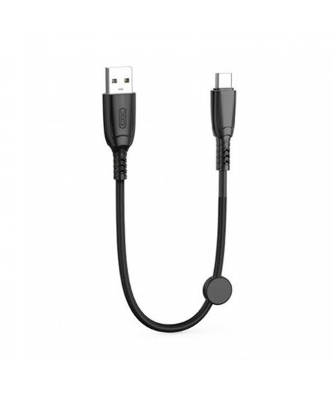 XO Cable NB247 Carga Rapida USB - Tipo C - 6A - 25cm con Clip - Color Negro