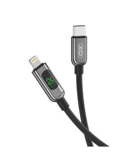 XO Cable Trenzado USB-C Macho a Lightning Macho 20W con Display LED - Carga + Transmision de Datos Alta Velocidad - Longitud