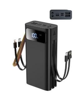 XO PR142 Powerbank 30000mAh - Pantalla Digital - 2x USB-A, 1x USB-C, 1x microUSB, 1x Lightning - Entradas USB, microUSB, USB-C