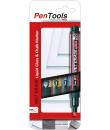 Pentel PenTools Pack de 4 Rotuladores de Tiza Liquida Wet Erase - Punta Biselada Reversible 2-4mm - Resistente a la Intemperie s