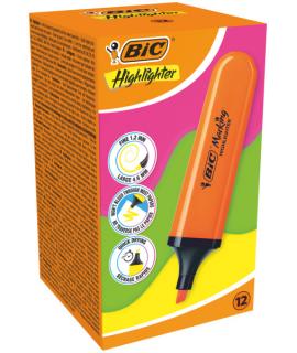 Bic Marking Highlighter Flat Marcador Fluorescente - Punta Biselada - Trazo entre 1.70 y 4.80 mm - Tinta con Base de Agua - Colo