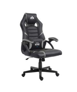 Cromad Serie Nitro Silla Gaming - Altura Regulable con Piston de Gas Clase 2 - Cojin Lumbar - Color Negro/Gris