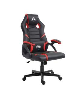 Cromad Serie Nitro Silla Gaming - Altura Regulable con Piston de Gas Clase 2 - Cojin Lumbar - Color Negro/Rojo