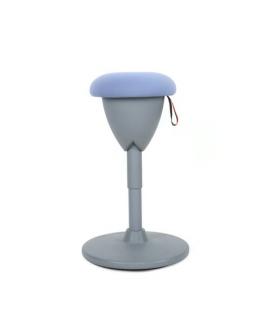 Cromad Design Taburete Multiusos - Asiento con Altura Ajustable - Giro de 360º - Tejido a Prueba de Agua - Color Azul Claro/Gris