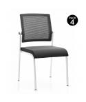 Cromad Design Pack de 4 Sillas - Asiento de Espuma - Respaldo de Malla - Ideal para uso Comercial - Apilables - Color Negro