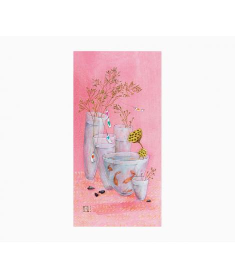 Pictura Gaëlle Boissonnard Tarjeta Doble - Acabado en Barniz de Relieve UV Grueso - Laminado Mate de Tacto Suave - 10.5x21cm - P