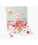 Pictura Tarjeta 3D Pop-Up Unicornio - 16x16cm - Tematica Unicornio - Embolsada Individualmente - Incluido Sobre Blanco - Papel c