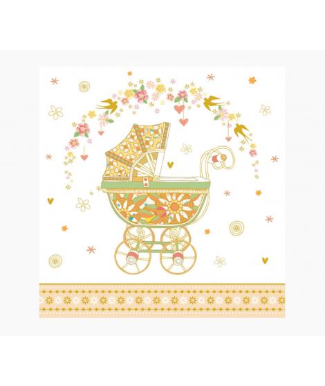 Pictura Tarjeta Arabesque - 16x16cm - Tematica Nacimiento - Tarjeta Triptica sin Envoltorio - Incluye Sobre Blanco - Papel con C