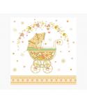 Pictura Tarjeta Arabesque - 16x16cm - Tematica Nacimiento - Tarjeta Triptica sin Envoltorio - Incluye Sobre Blanco - Papel con C