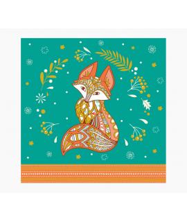 Pictura Tarjeta Arabesque - 16x16cm - Tematica Zorro - Tarjeta Triptica sin Envoltorio - Incluye Sobre Blanco - Papel con Certif