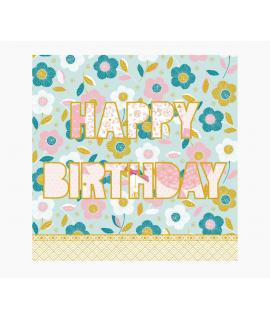 Pictura Tarjeta Arabesque - 16x16cm - Tematica Feliz Cumpleaños - Tarjeta Triptica sin Envoltorio - Incluido Sobre Blanco - Pape