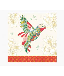 Pictura Tarjeta Arabesque - 16x16cm - Tematica Colibri - Tarjeta Triptica sin Envoltorio - Incluido Sobre Blanco - Papel con Cer