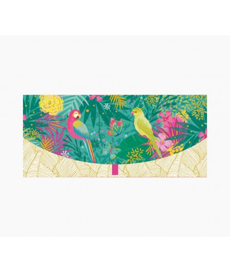 Pictura Tarjeta Money Cards - Tarjeta de Regalo Tipo Sobre Horizontal - Tematica Loros - 21.3x9.6cm - Embolsada Individualmente 
