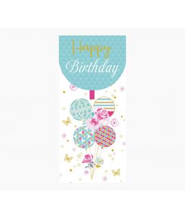 Pictura Tarjeta Money Cards - Tarjeta de Regalo Vertical - Tematica Globos - 9.6x21.3cm - Embolsada Individualmente - Incluido S