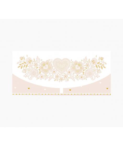 Pictura Tarjeta Money Cards - Tarjeta de Regalo Tipo Sobre Horizontal - Tematica Corazones y Flores - 21.3x9.6cm - Embolsada Ind