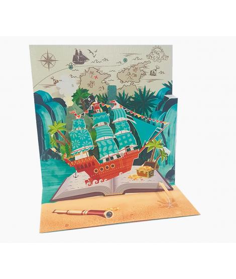 Pictura Tarjeta Felicitacion 3D Pop-Up - Laminas - Purpurina - Relieve - Cortes Laser - 16x16cm - Incluye un Sobre Blanco y Envo