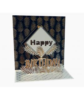 Pictura Tarjeta 3D Pop-Up - 16x16cm - Tematica Cumpleaños - Embolsada Individualmente en Celofan - Incluido Sobre Blanco - Papel