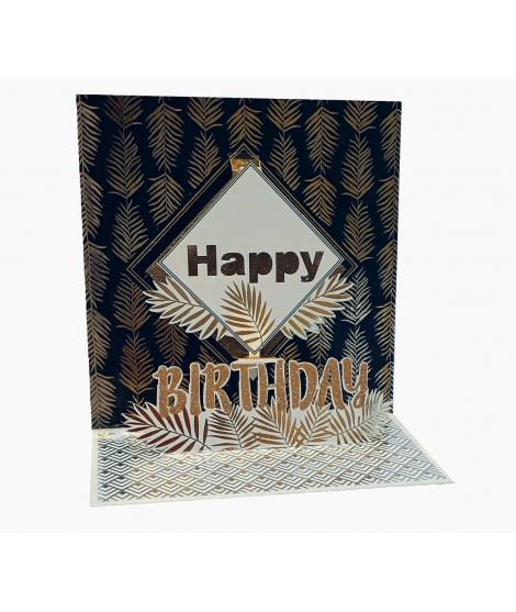 Pictura Tarjeta 3D Pop-Up - 16x16cm - Tematica Cumpleaños - Embolsada Individualmente en Celofan - Incluido Sobre Blanco - Papel
