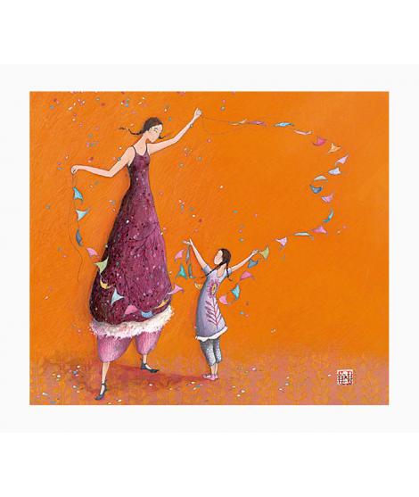 Pictura Gaëlle Boissonnard Tarjeta Doble - Acabado en Barniz de Relieve UV Grueso - Laminado Mate de Tacto Suave - 10.5x21cm - P