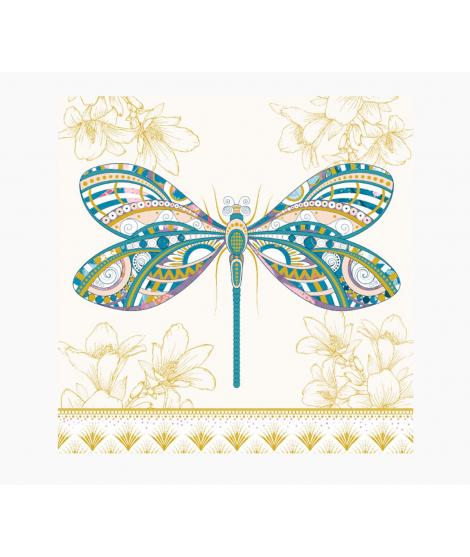 Pictura Tarjeta Arabesque - 16x16cm - Tematica Libelula - Triptica sin Envoltorio - Incluye Sobre Blanco - Papel con Certificaci