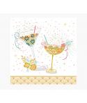 Pictura Tarjeta Arabesque - 16x16cm - Tematica Copas de Coctel - Tarjeta Triptica - Incluye Sobre Blanco - Papel con Certificaci