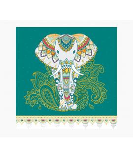 Pictura Tarjeta Arabesque - 16x16cm - Tematica Elefante - Tarjeta Triptica sin Envoltorio - Incluido Sobre Blanco - Papel con Ce