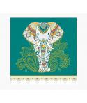 Pictura Tarjeta Arabesque - 16x16cm - Tematica Elefante - Tarjeta Triptica sin Envoltorio - Incluido Sobre Blanco - Papel con Ce