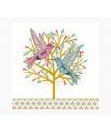 Pictura Tarjeta Arabesque - 16x16cm - Tematica Colibri - Triptica sin Envoltorio - Incluye Sobre Blanco - Papel con Certificacio