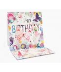Pictura Tarjeta 3D Pop-Up Mariposas - 16x16cm - Tematica de Mariposas - Embolsada Individualmente - Incluido Sobre Blanco - Pape