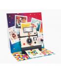 Pictura Tarjeta 3D Pop-Up Polaroid - 16x16cm - Tematica Polaroid - Embolsada Individualmente - Incluye Sobre Blanco - Papel con 