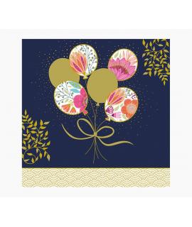 Pictura Tarjeta Arabesque - 16x16cm - Tematica Globos - Tarjeta Triptica sin Envoltorio - Incluido Sobre Blanco - Papel con Cert