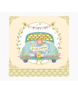 Pictura Tarjeta Arabesque - 16x16cm - Tematica Boda - Tarjeta Triptica sin Envoltorio - Incluido Sobre Blanco - Papel con Certif