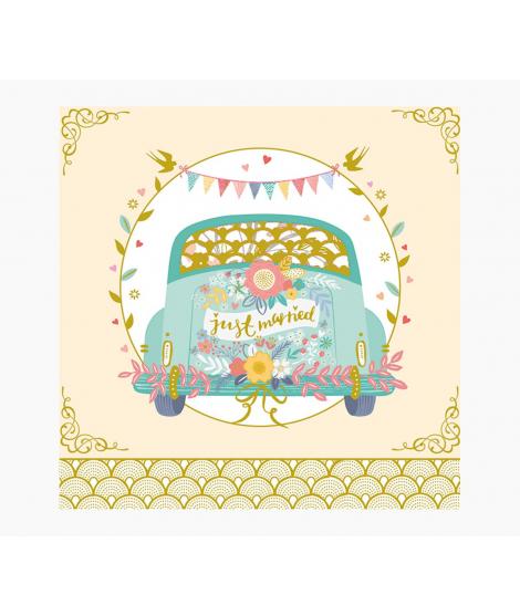 Pictura Tarjeta Arabesque - 16x16cm - Tematica Boda - Tarjeta Triptica sin Envoltorio - Incluido Sobre Blanco - Papel con Certif