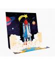 Pictura Tarjeta 3D Pop-Up - 16x16cm - Tematica del Espacio - Embolsada Individualmente - Incluye Sobre Blanco - Papel con Certif