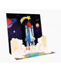 Pictura Tarjeta 3D Pop-Up - 16x16cm - Tematica del Espacio - Embolsada Individualmente - Incluye Sobre Blanco - Papel con Certif
