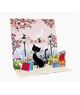 Pictura Tarjeta Felicitacion 3D Pop-Up - Laminas - Purpurina - Relieve - Cortes Laser - 16x16cm - Incluye un Sobre Blanco y Envo