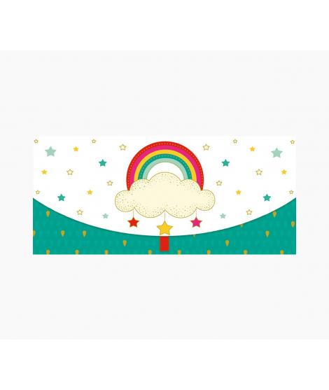 Pictura Tarjeta Money Cards - Tarjeta de Regalo Tipo Sobre Horizontal - Tematica Arcoiris - 21.3x9.6cm - Embolsada Individualmen