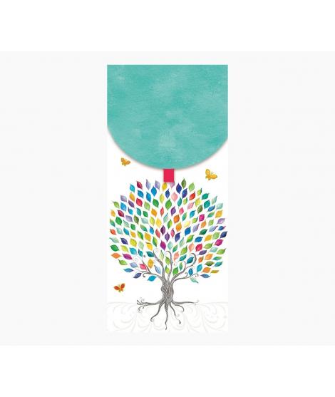 Pictura Tarjeta Money Cards - Tarjeta de Regalo Vertical - 9.6x21.3cm - Tematica Arbol - Embolsada Individualmente - Incluye Sob