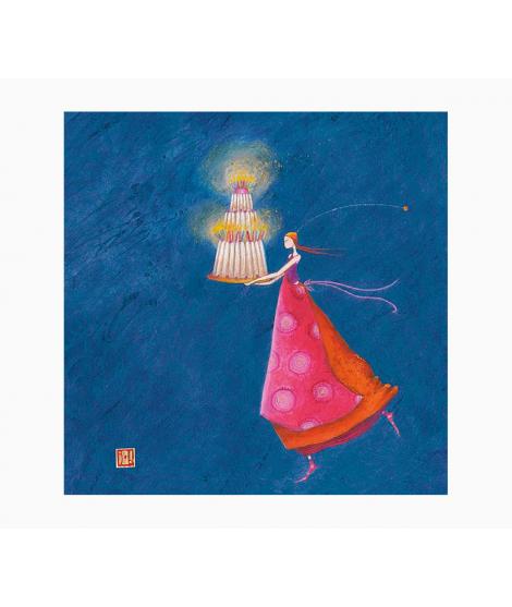 Pictura Gaëlle Boissonnard Tarjeta Doble - Acabado en Barniz de Relieve UV Grueso - 16x16cm - Laminado Mate de Tacto Suave - Pap