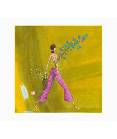 Pictura Gaëlle Boissonnard Tarjeta Doble - Acabado en Barniz de Relieve UV Grueso - Laminado Mate de Tacto Suave - 16x16cm - Pap