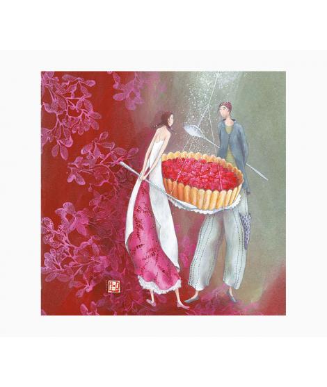 Pictura Gaëlle Boissonnard Tarjeta Doble - Acabado en Barniz de Relieve UV Grueso - Laminado Mate de Tacto Suave - 16x16cm - Pap
