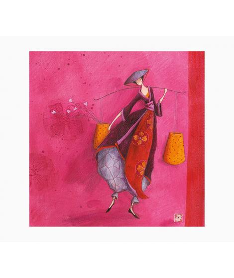 Pictura Gaëlle Boissonnard Tarjeta Doble - Acabado en Barniz de Relieve UV Grueso - Laminado Mate de Tacto Suave - 16x16cm - Pap