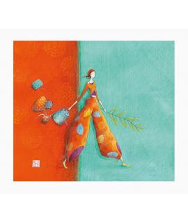 Pictura Gaëlle Boissonnard Tarjeta Doble - Acabado en Barniz de Relieve UV Grueso - Laminado Mate de Tacto Suave - 10.5x21cm - P