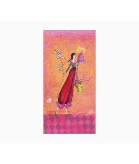 Pictura Gaëlle Boissonnard Tarjeta Doble - Acabado en Barniz de Relieve UV Grueso - Laminado Mate de Tacto Suave - 10.5x21cm - P